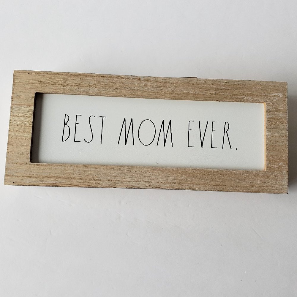NWT - Rae Dunn Best Mom Ever Sign Wood Box Plaque